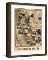 1888, California State Map, California, United States-null-Framed Giclee Print