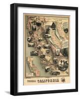 1888, California State Map, California, United States-null-Framed Giclee Print