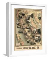 1888, California State Map, California, United States-null-Framed Giclee Print