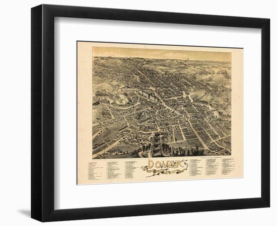 1888, Dover Bird's Eye View, New Hampshire, United States-null-Framed Premium Giclee Print