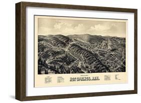 1888, Hot Springs Bird's Eye View, Arkansas, United States-null-Framed Giclee Print