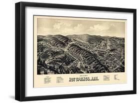 1888, Hot Springs Bird's Eye View, Arkansas, United States-null-Framed Giclee Print