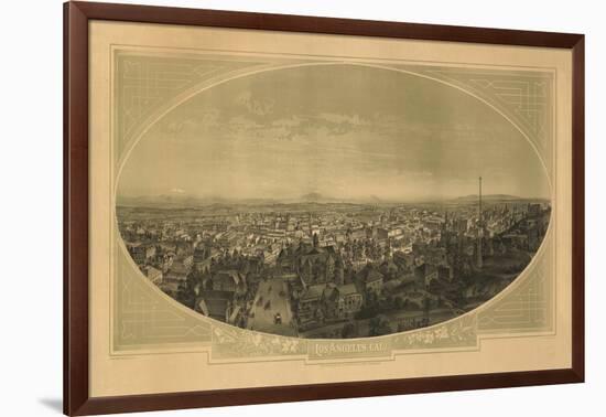 1888 Las Angeles Map-N. Harbick-Framed Art Print