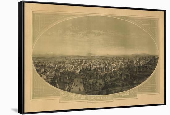 1888 Las Angeles Map-N. Harbick-Framed Stretched Canvas