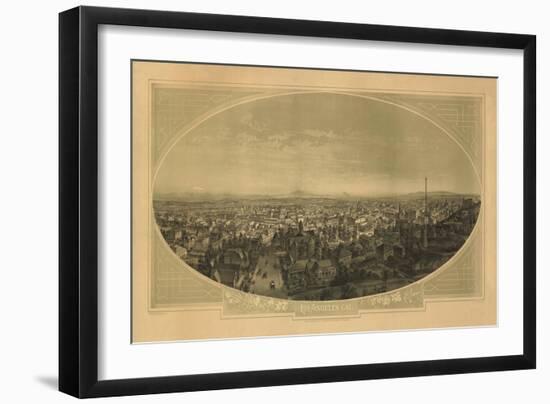 1888 Las Angeles Map-N. Harbick-Framed Art Print