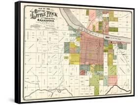 1888, Little Rock City Map, Arkansas, United States-null-Framed Stretched Canvas