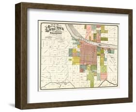 1888, Little Rock City Map, Arkansas, United States-null-Framed Giclee Print