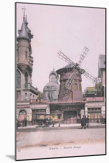 1889 Carte Postal colorée Moulin Rouge-Jules Chéret-Mounted Giclee Print