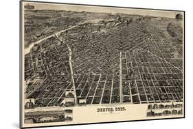 1889, Denver Bird's Eye View, Colorado, United States-null-Mounted Giclee Print