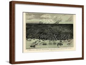 1889, Detroit Bird's Eye View, Michigan, United States-null-Framed Giclee Print