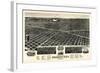 1889, Kearney 1889 Bird's Eye View, Nebraska, United States-null-Framed Giclee Print