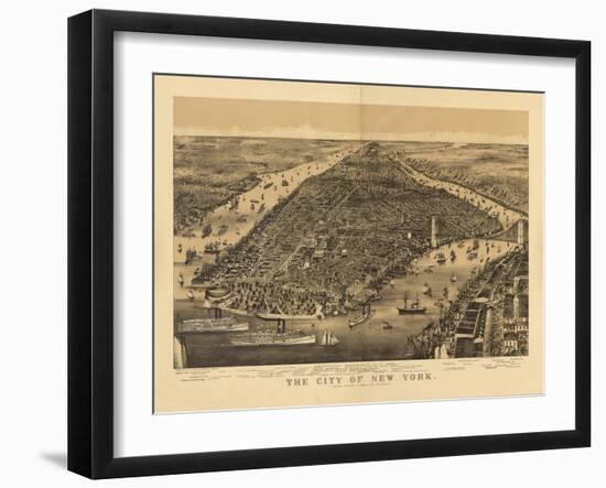 1889 NYC Map-N. Harbick-Framed Art Print