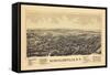 1889, Schuylerville 1889 Bird's Eye View, New York, United States-null-Framed Stretched Canvas