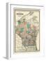 1889, State Map, Wisconsin, United States-null-Framed Giclee Print