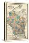 1889, State Map, Wisconsin, United States-null-Stretched Canvas