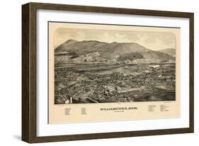 1889, Williamstown Bird's Eye View, Massachusetts, United States-null-Framed Giclee Print