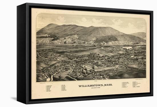 1889, Williamstown Bird's Eye View, Massachusetts, United States-null-Framed Stretched Canvas