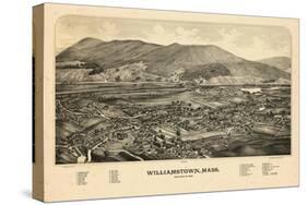 1889, Williamstown Bird's Eye View, Massachusetts, United States-null-Stretched Canvas