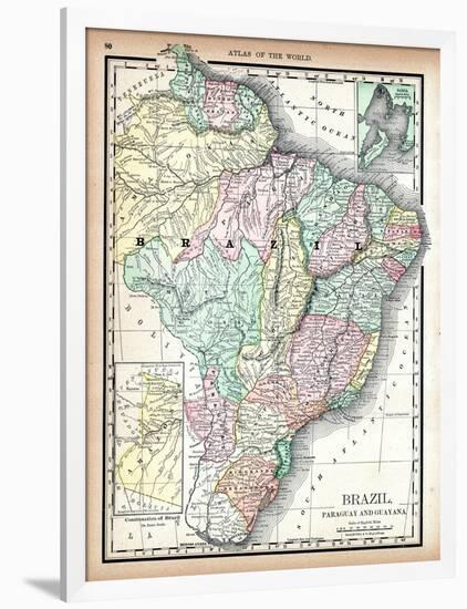 1890, Brazil, Guyana, Paraguay, South America, Brazil, Paraguay and Guayana-null-Framed Giclee Print