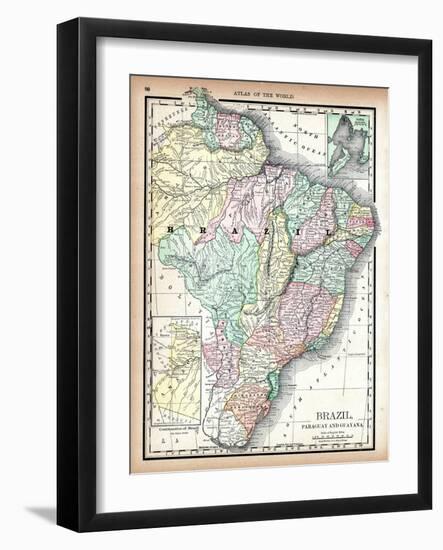 1890, Brazil, Guyana, Paraguay, South America, Brazil, Paraguay and Guayana-null-Framed Giclee Print