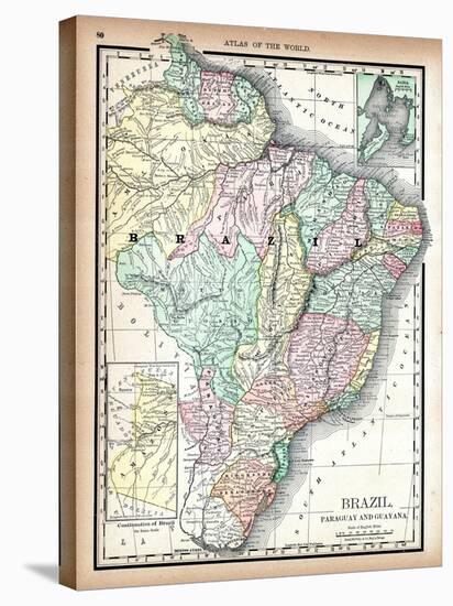 1890, Brazil, Guyana, Paraguay, South America, Brazil, Paraguay and Guayana-null-Stretched Canvas
