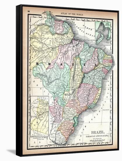 1890, Brazil, Guyana, Paraguay, South America, Brazil, Paraguay and Guayana-null-Framed Stretched Canvas