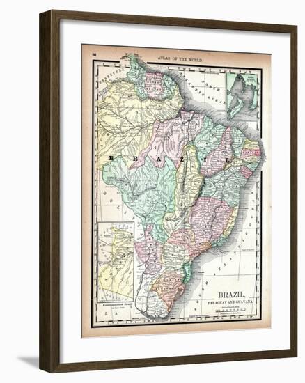 1890, Brazil, Guyana, Paraguay, South America, Brazil, Paraguay and Guayana-null-Framed Giclee Print