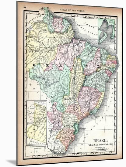 1890, Brazil, Guyana, Paraguay, South America, Brazil, Paraguay and Guayana-null-Mounted Giclee Print