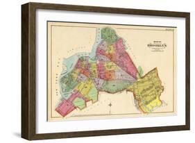 1890, Brooklyn City Map, New York, United States-null-Framed Giclee Print