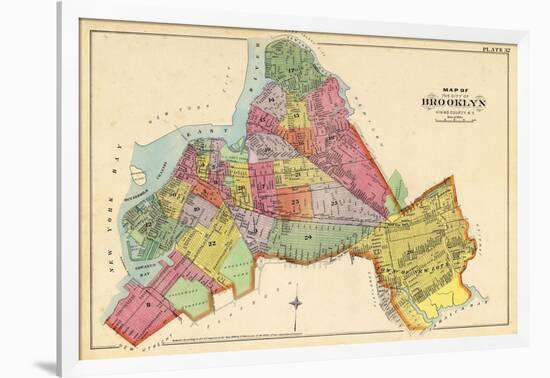 1890, Brooklyn City Map, New York, United States-null-Framed Giclee Print