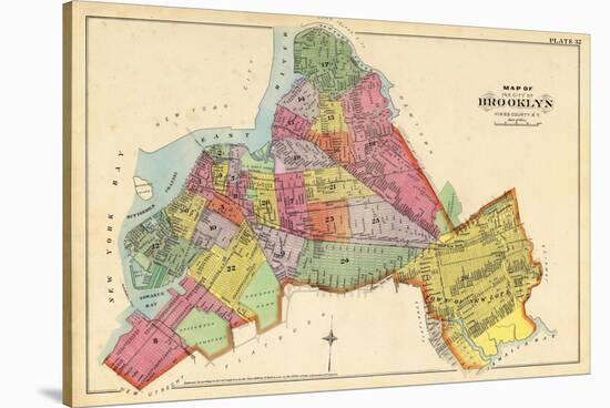 1890, Brooklyn City Map, New York, United States-null-Stretched Canvas