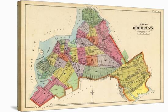 1890, Brooklyn City Map, New York, United States-null-Stretched Canvas