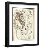 1890, Seattle City and Environs Map, Washington, United States-null-Framed Giclee Print