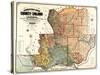 1890, Solano County Wall Map, California, United States-null-Stretched Canvas