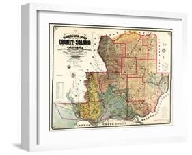 1890, Solano County Wall Map, California, United States-null-Framed Giclee Print