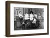 1890s 1900s TURN OF THE CENTURY GROUP OF SEVEN CHILDREN SITTING ON & AROUND PORCH ONE GIRL ON OL...-H. Armstrong Roberts-Framed Photographic Print