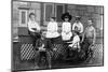 1890s 1900s TURN OF THE CENTURY GROUP OF SEVEN CHILDREN SITTING ON & AROUND PORCH ONE GIRL ON OL...-H. Armstrong Roberts-Mounted Photographic Print