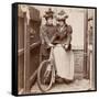 1890S Cycling Ladies-null-Framed Stretched Canvas