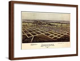 1891, Ardmore Bird's Eye View, Oklahoma, United States-null-Framed Giclee Print