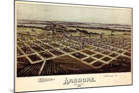 1891, Ardmore Bird's Eye View, Oklahoma, United States-null-Mounted Giclee Print