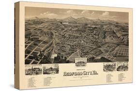 1891, Bedford City Bird's Eye View, Virginia, United States-null-Stretched Canvas