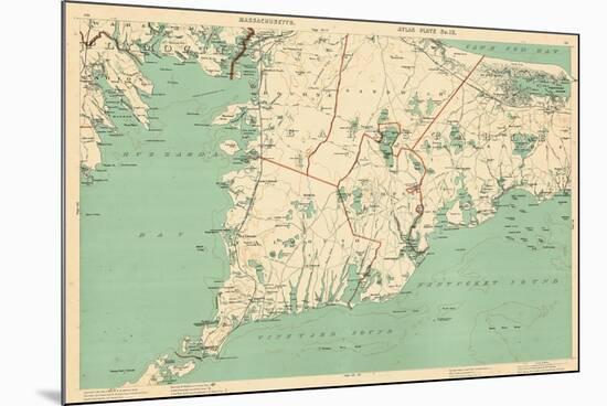 1891, Cape Cod, Plymouth, Barnstable, Falmouth, Mashpee, Bourne, Marion, Massachusetts, USA-null-Mounted Premium Giclee Print