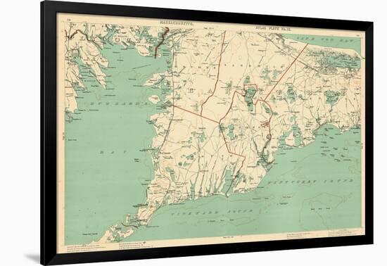 1891, Cape Cod, Plymouth, Barnstable, Falmouth, Mashpee, Bourne, Marion, Massachusetts, USA-null-Framed Giclee Print