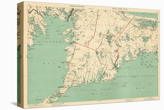 1891, Cape Cod, Plymouth, Barnstable, Falmouth, Mashpee, Bourne, Marion, Massachusetts, USA-null-Stretched Canvas