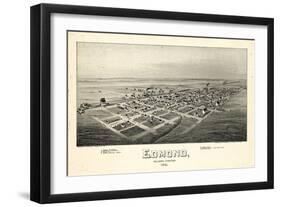 1891, Edmond Bird's Eye View, Oklahoma, United States-null-Framed Giclee Print