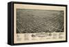 1891, Greensboro Bird's Eye View, North Carolina, United States-null-Framed Stretched Canvas