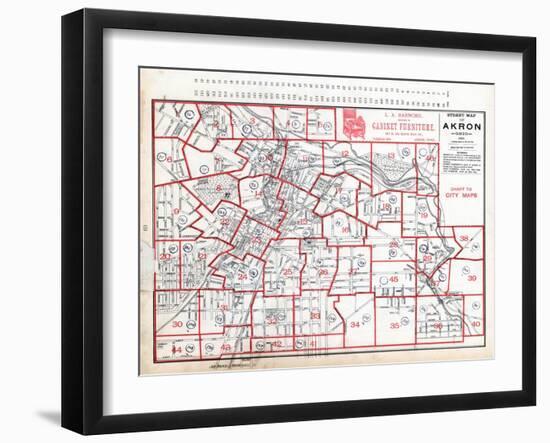 1891, Index Map - Akron Street Map, Ohio, United States-null-Framed Giclee Print