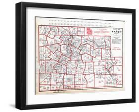 1891, Index Map - Akron Street Map, Ohio, United States-null-Framed Giclee Print