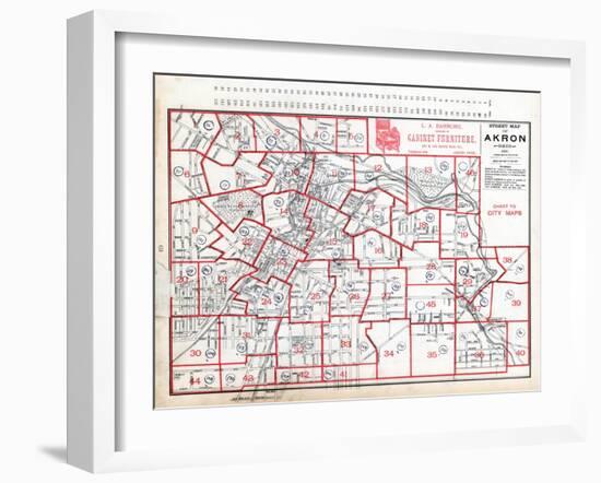 1891, Index Map - Akron Street Map, Ohio, United States-null-Framed Giclee Print