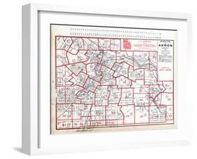 1891, Index Map - Akron Street Map, Ohio, United States-null-Framed Giclee Print